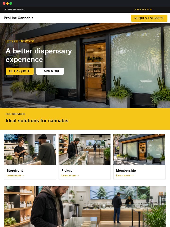 Bold yellow CTA